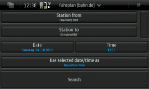 Fahrplan-Applikation am N900