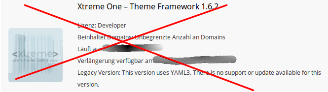Xtreme One Framework - keine Verlängerung bei mir