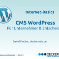 6. Chemnitzer WebMontag - DECKERWEB referierte zum CMS WordPress