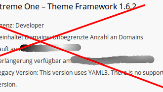 Xtreme One Framework - keine Verlängerung bei mir